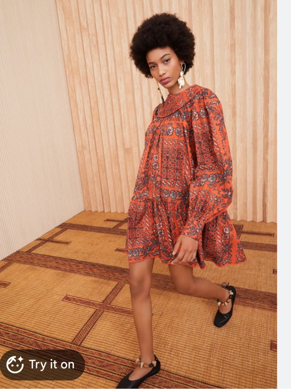 Ulla Johnson Clementine Floral-Print Mini Dress, sz 12